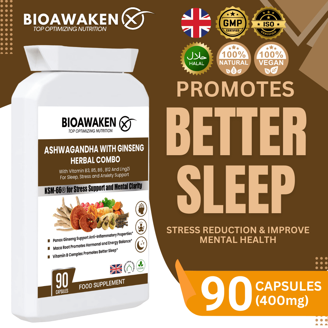 BioAwaken Ashwagandha With Ginseng Herbal Combo  - 90 Caps