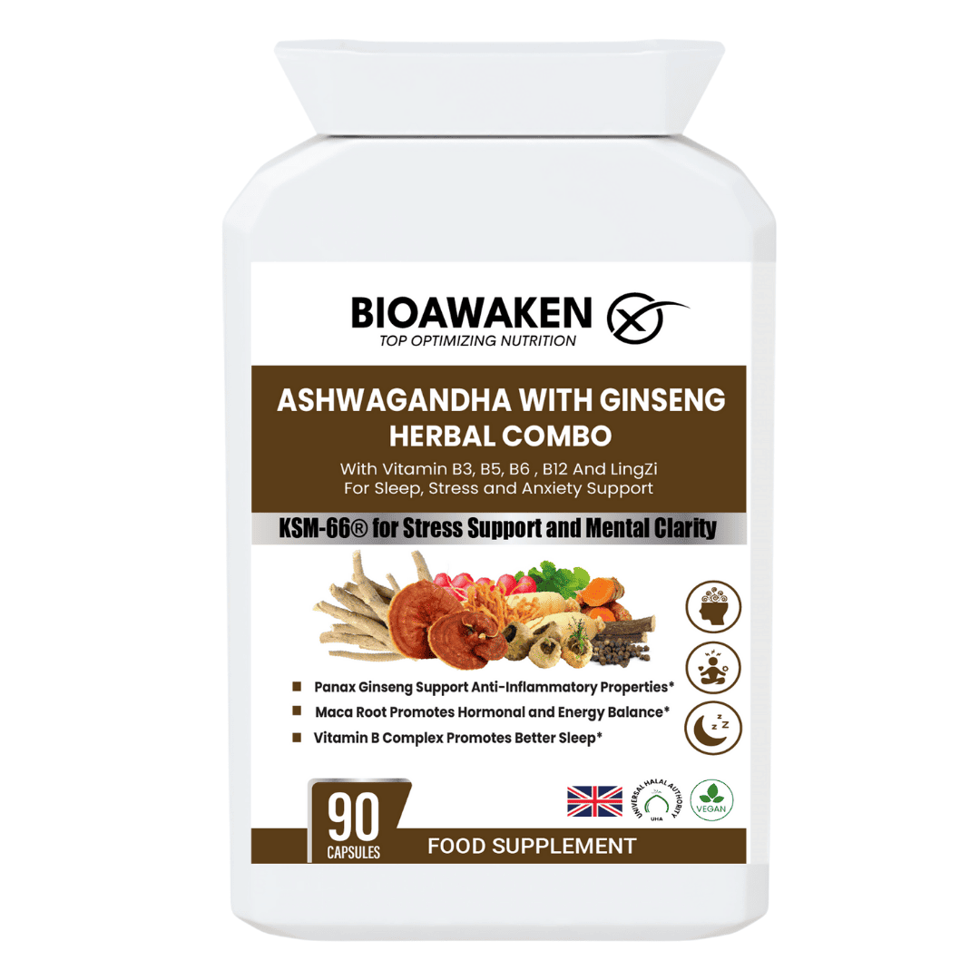 BioAwaken Ashwagandha With Ginseng Herbal Combo  - 90 Caps
